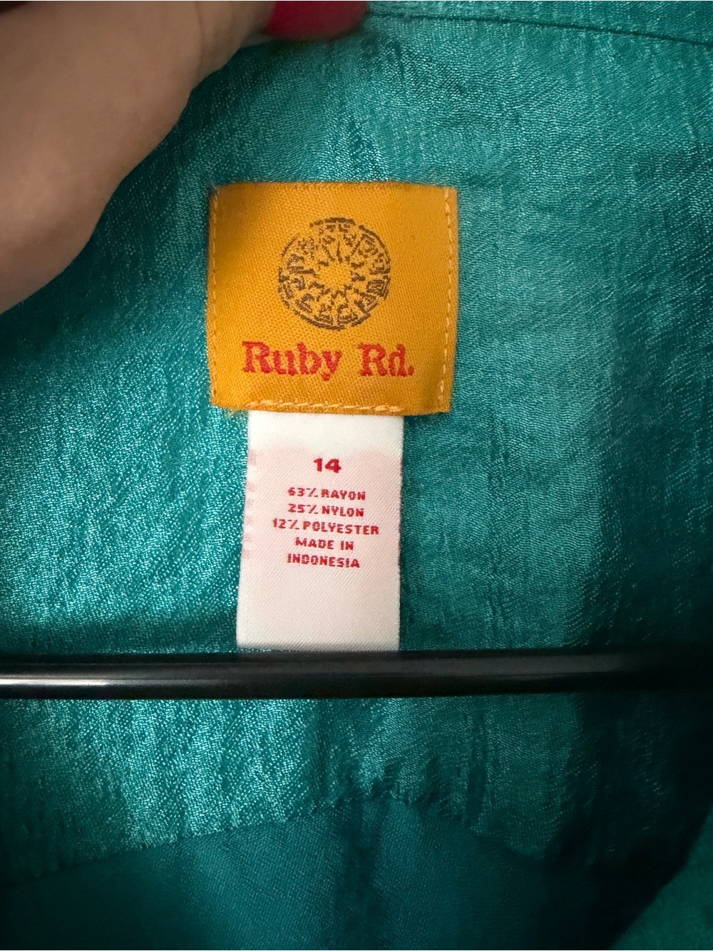 Ruby Rd. Teal Shimmer Button-Front Jacket - Picture 2 of 2